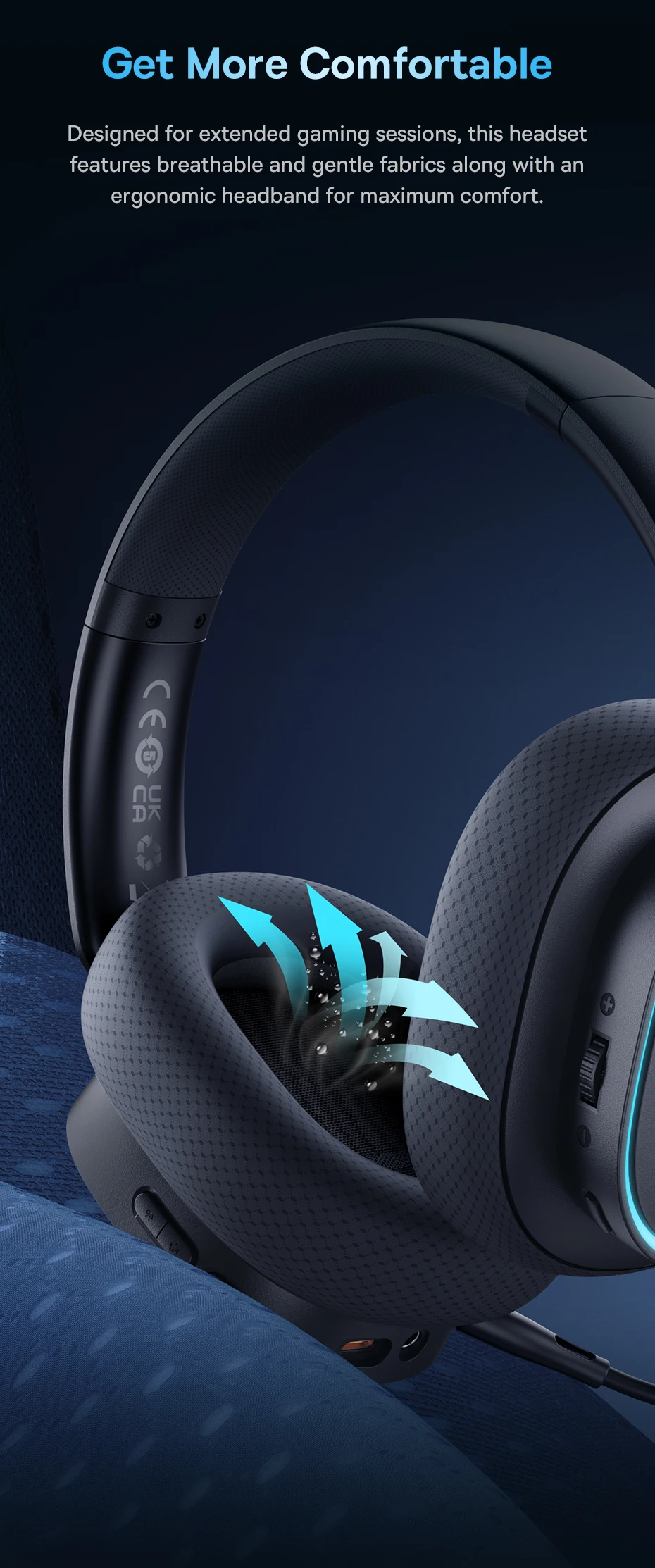 Casque Gaming Sans Fil Baseus GHO2 - Bluetooth, Micro Intégré, Noir/blanc, 2024, Neuf