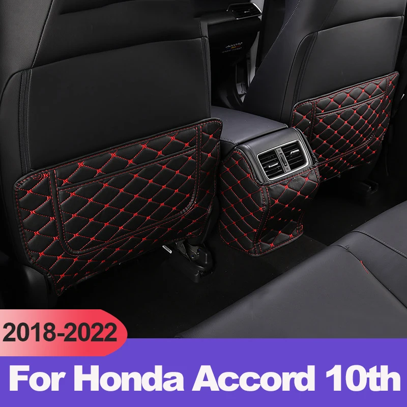 

Leather Car Anti-Kick Mats Auto Seat Back Protector Cover Pad For Honda Accord X 10th 2018 2019 2021 2022 Hybrid Accessories