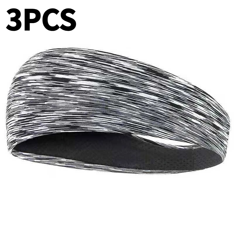 3PCS Sweatband for Men Women Elastic Sport Hairbands Head Band Yoga Headbands Headwear Headwrap Sports Workout Hair Accessories