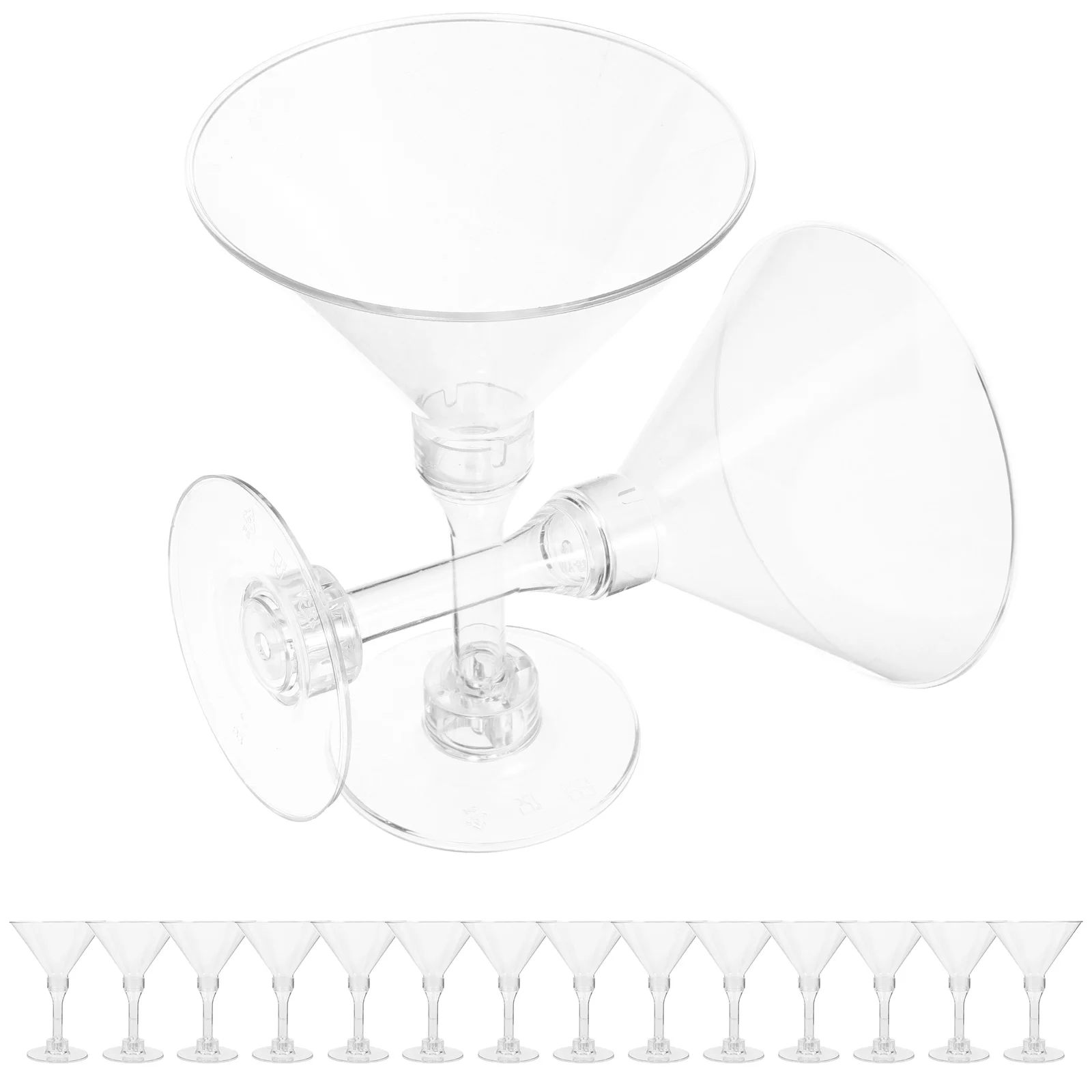 

20pcs Festival Cocktail Clear Reusable Goblets Party Beverage Cups For Wine Drinks Desserts Ice Cream Bulk Disposable Wine
