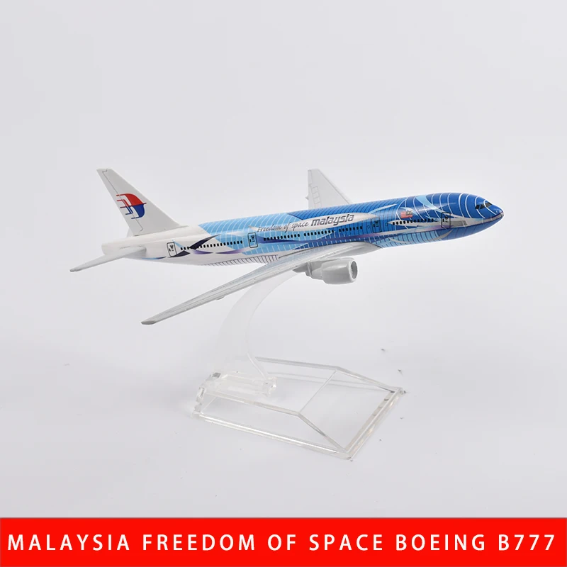 

JASONTUTU 16cm Malaysia Freedom Of Space Boeing B777 Aircraft Diecast Metal 1/400 Scale Planes Model Airplane Model Plane