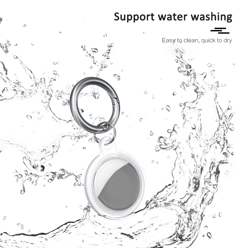 1 stks waterdichte sleutelhanger houder voor Airtag anti-verloren zachte tas huisdier kraag tracker met volledige dekking