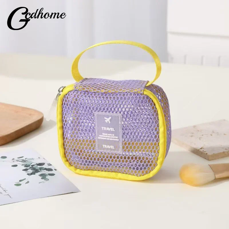 Small Capacity Key Bags Transparent Cosmetic Bag Square Mesh Storage Pouch Mini Zipper Coin Purse Mini Wash Bag Stationery Case