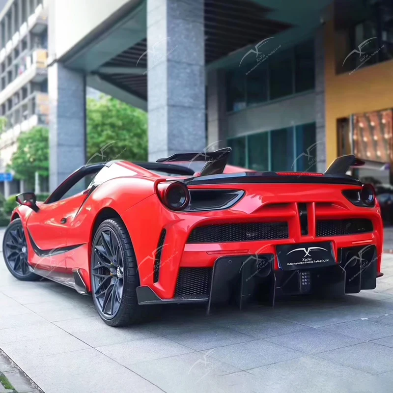 Car modification parts upgraded to MSY style carbon fiber car bumper rear spoiler body kit suitable for 488