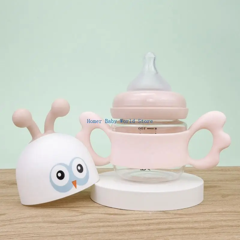 

B2QD Newborn Bottle Grip Handle Infants Wide Milk Bottle Hand Shank for Baby Feeding Bottle
