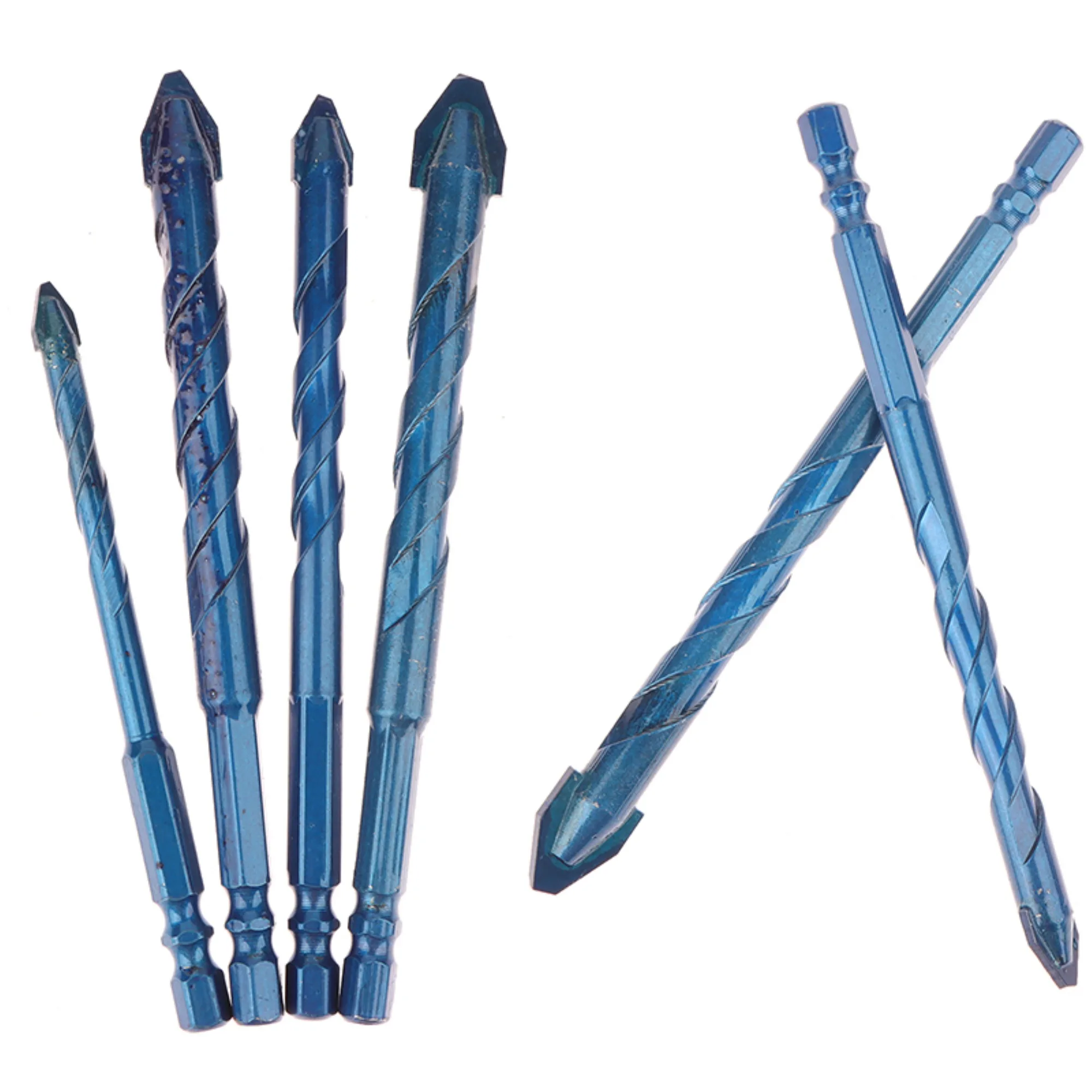 

1/4Pcs 6-12mm Rotary Bit For Glass Ceramic Tile Brick Hard Alloy Wood Wall Hole Cutter Saw Masonry Concrete Spiral Drill Bit