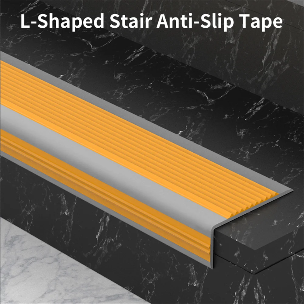 L-Shaped Stair Anti-Slip Tape Strips For Indoor And Outdoor Steps Decoration Waterproof Home Office Building Apartment Edge Safe