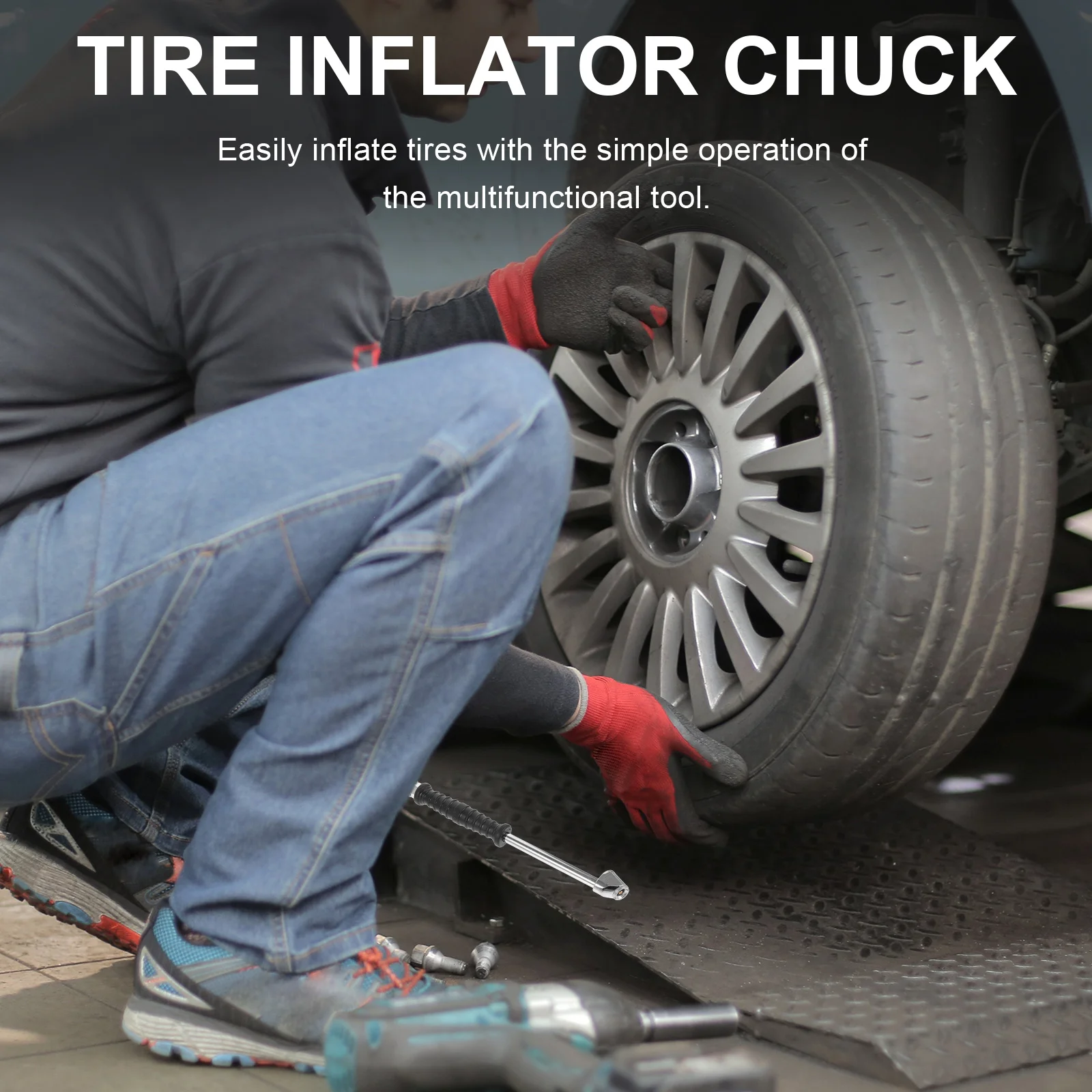 

Multi Functional Zinc Alloy Tire Air Chuck with Ergonomic Hose Design Ensures Leak Proof Inflation for Car Tires and Other
