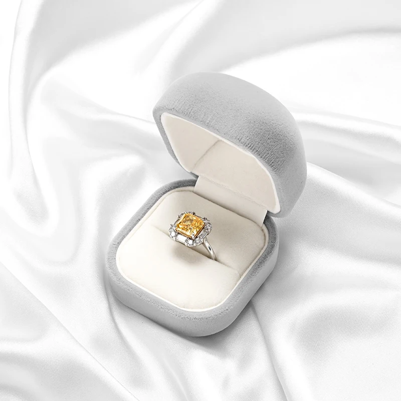 Oirlv Grey Jewelry Box Velvet Gift Boxes Dainty Ring Earring Necklace Pendent Bangle Bracelet Box Grey Velvet Jewelry Gift Box