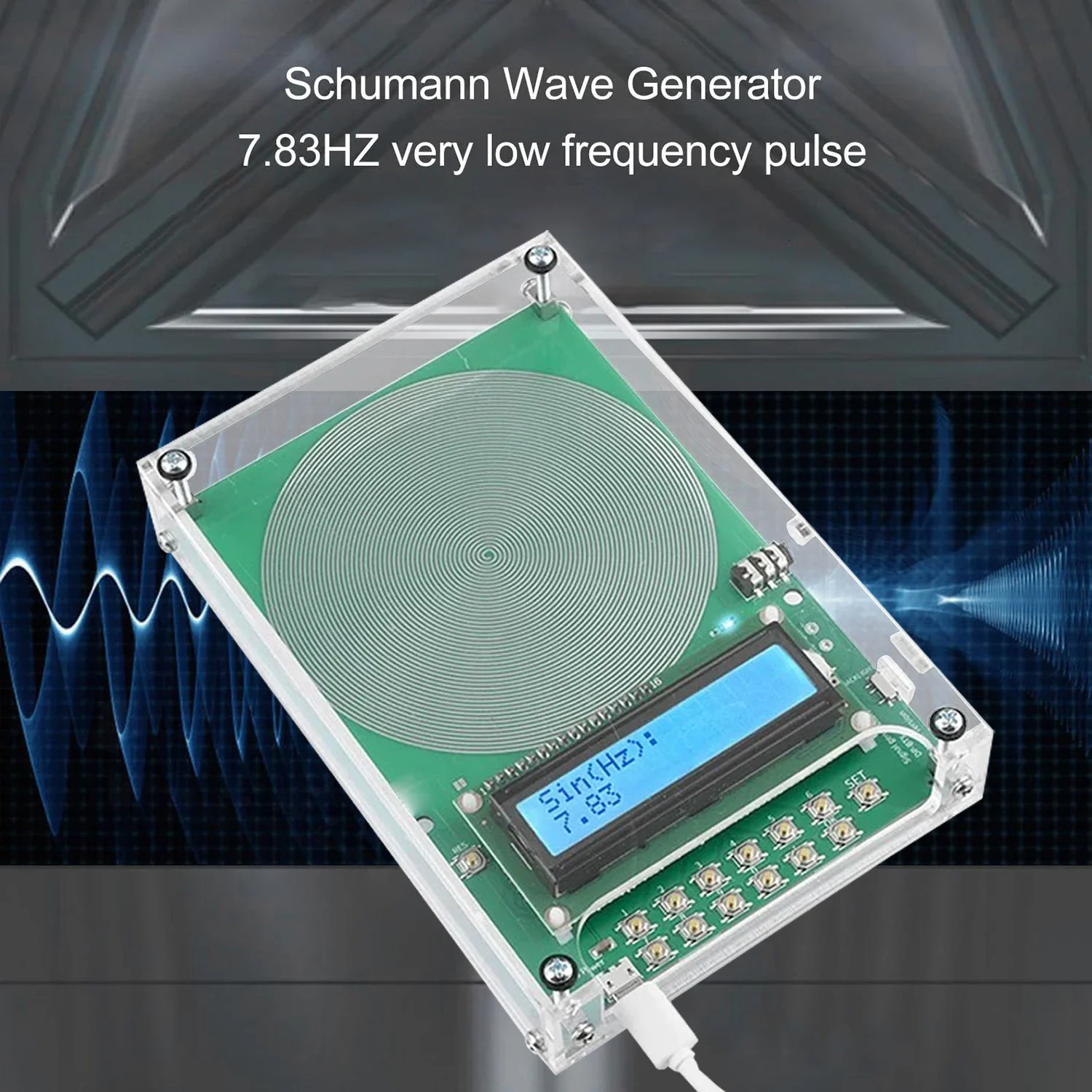 

DC 5V 0.01Hz~100000Hz Schumann Waves Resonance Generator Adjustable Sine Wave Resonance Generator 7.83Hz Ultra Low Frequency