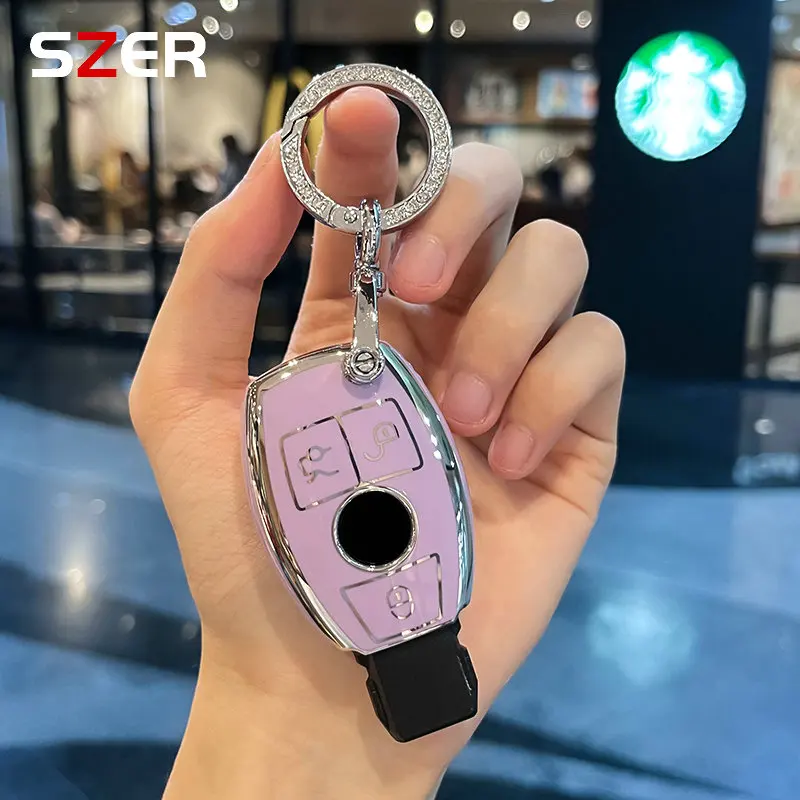 TPU Car Remote Key Cover Case Shell Fob For Mercedes Benz W205 W213 W204 W176 W212 W177 GLC CLA AMG A B C E S G Class Keychain