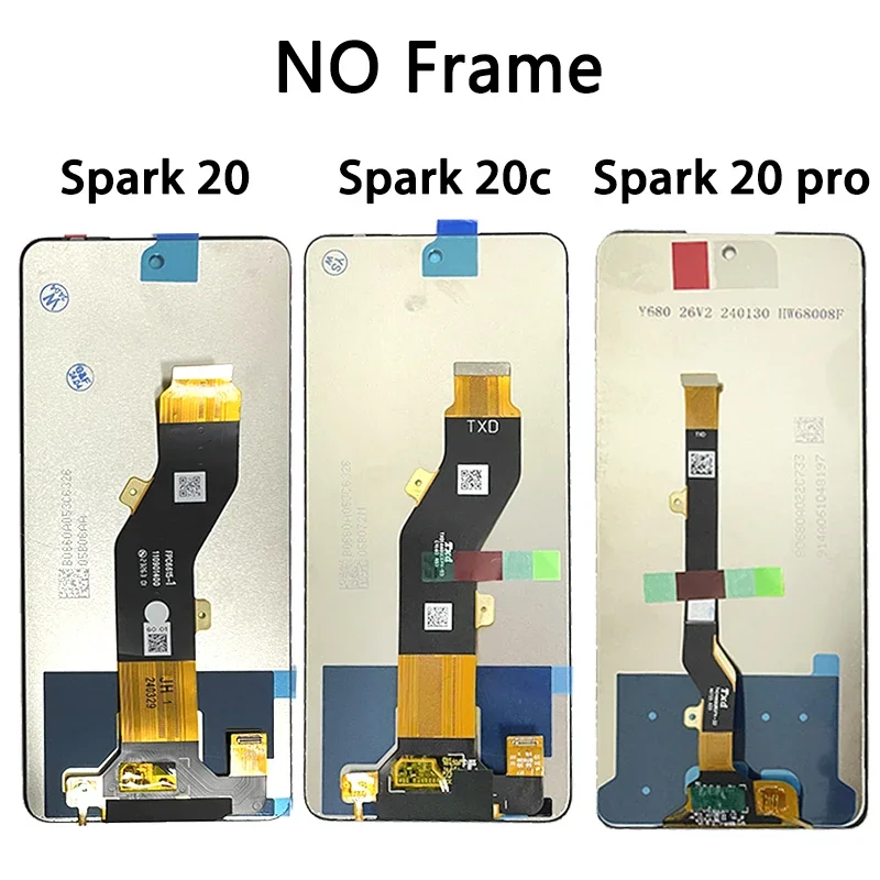 100% Tested For Infinix Tecno Spark 20 Pro KJ6 LCD Display Spark 20C BG7 LCD Screen Touch Panel Digitizer For Tecno Spark 20 KJ5