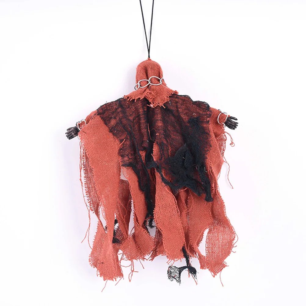 

Halloween Floating Ghost Orange Detailed Face Hanging Scary Sounding Shaking Halloween Haunted Ghost Props for Yard