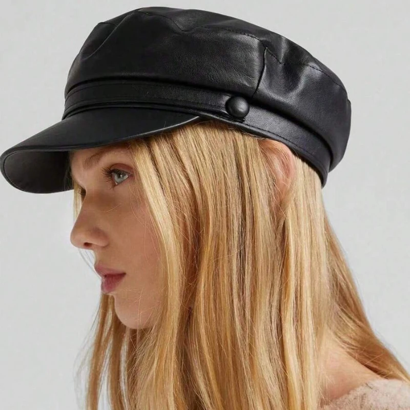 1pc Leisure Flat Top Beret Hat for Women,Adjustable Military Navy Hat with British Style,Perfect for Holiday,travel,daily Wear