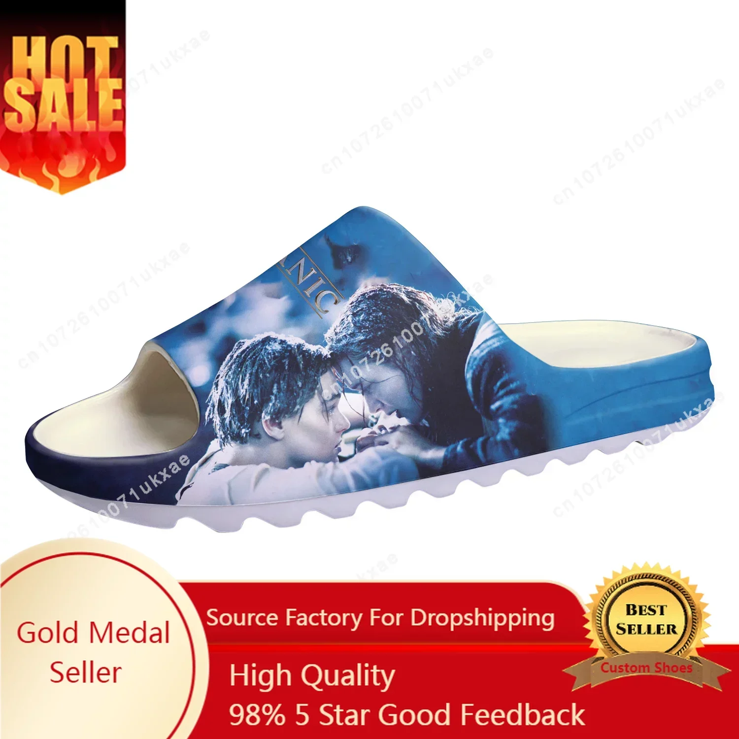 titanic classic movie Soft Sole Sllipers Home Clogs Customized Step On Water Shoes Mens Womens Teenager Step in Sandals