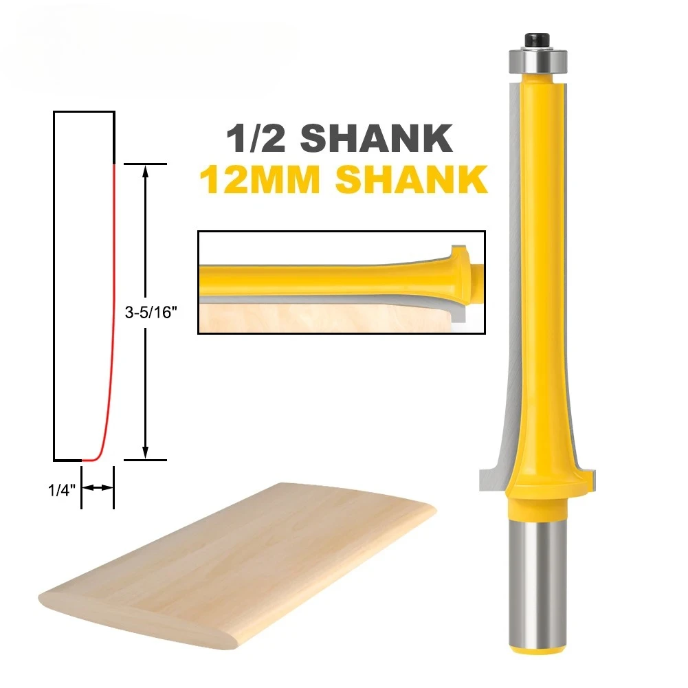

1PC 12mm 1/2in Shank Louver Slat Router Bit Medium C3 Tungsten Carbide Cutters Large Wood Cutting Tool Woodworking Router Bits