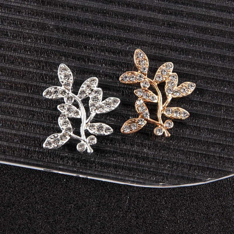 10Pcs Fashion Metal Alloy Gold/Silver Color Branch Leaves Connectors Charm For Jewelry Making 3cm*3.2cm