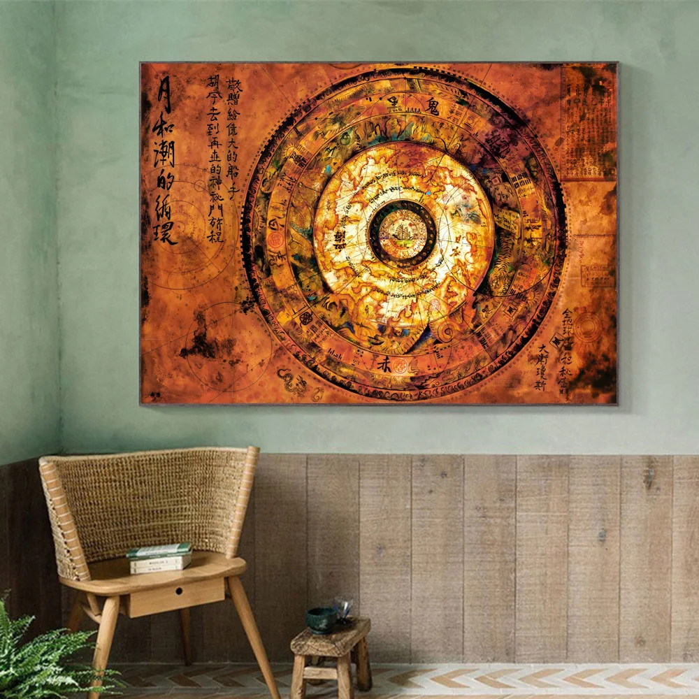 ديكور المنزل قماش يطبع الفيلم الكلاسيكي أنيمي ولعبة خريطة العالم الأرض الوسطى Westeros Essos خريطة ملصق جدار الفن اللوحة