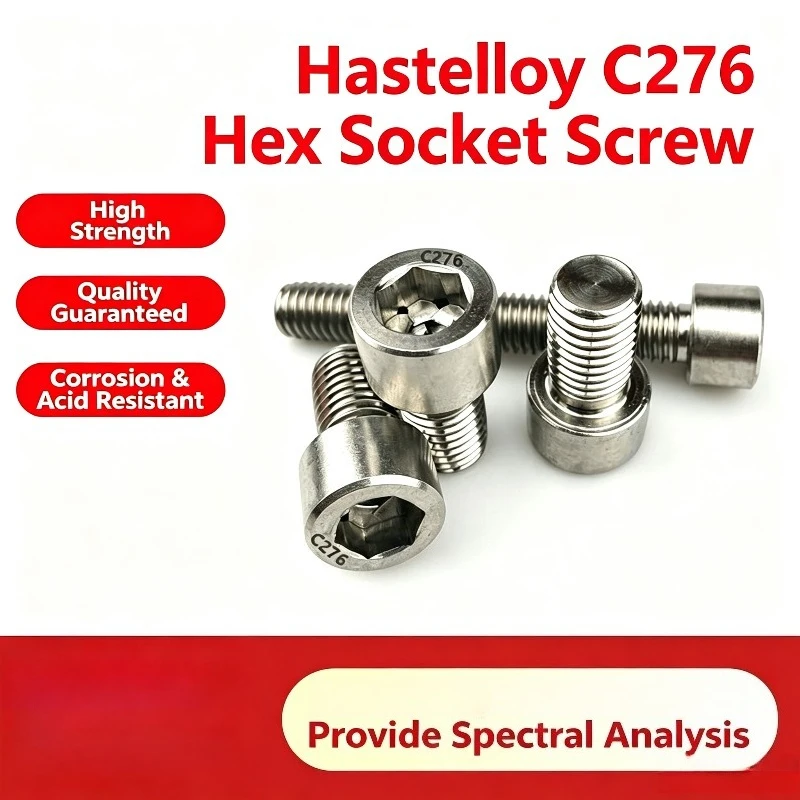 Hastelloy C276 Hex Socket Cap Screw N10276 Bolt Stud, Acid & Corrosion Resistant High Strength Stainless Steel Fastener