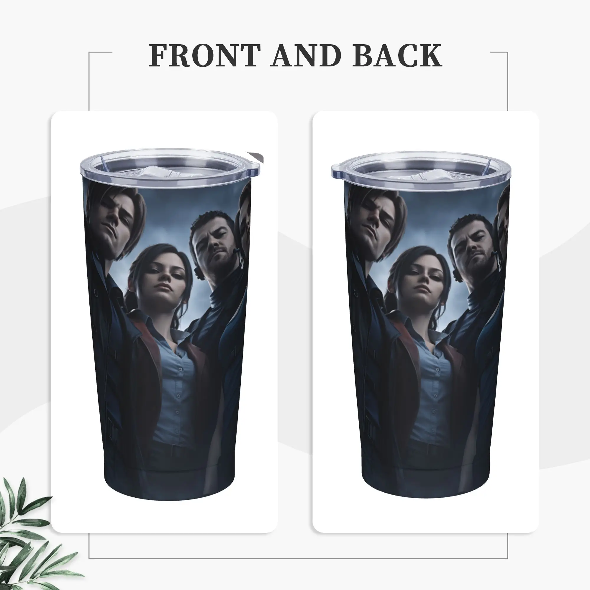 Stainless Steel Tumbler Residents Evils Car Mugs With Straws  Travel Hot Drinks Water Bottle Keep Heat Large Capacity Coffee Mug