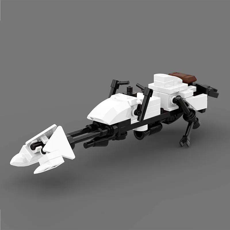 MOC-69562 Movie Vehicle Flying Motorcycle Building Blocks Set Space War 74-Z White Speeder Bike Model DIY Kids Puzzle Toys Gift