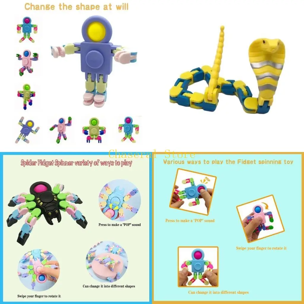 

E7CE тревожный спиннер декомпрессия Fidgets Toy Новинка Spinner Sensory Gyroscope Toy для взрослых Autistic Kid Classroom