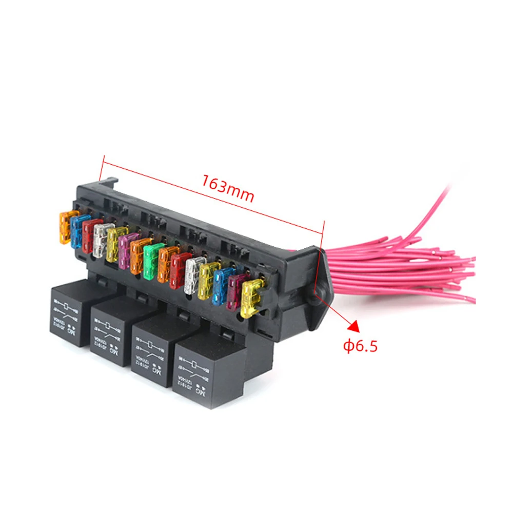 12 V Car Fuse Box 15-way Wire Fuse Block Box Multi-circuit Control Box Car Wire Fuse Holder with Relay