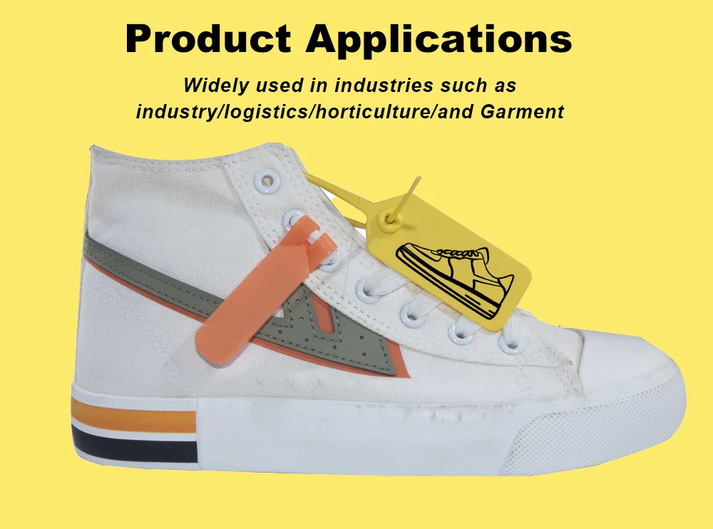 100 Stück personalisierte Kleidungsetiketten, individuelle Kunststoff-Sicherheitssiegel, bedruckte Etiketten für Kleidung, Schuhe, Taschen, Produkte, Logo, Geschenketiketten, 220 mm – Detail 11