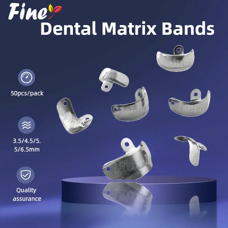 

Finer Dental Sectional Matrix Band 50pcs Dental Contoured Matrices Professional Sectional Matrix System Refill Matrices Bands