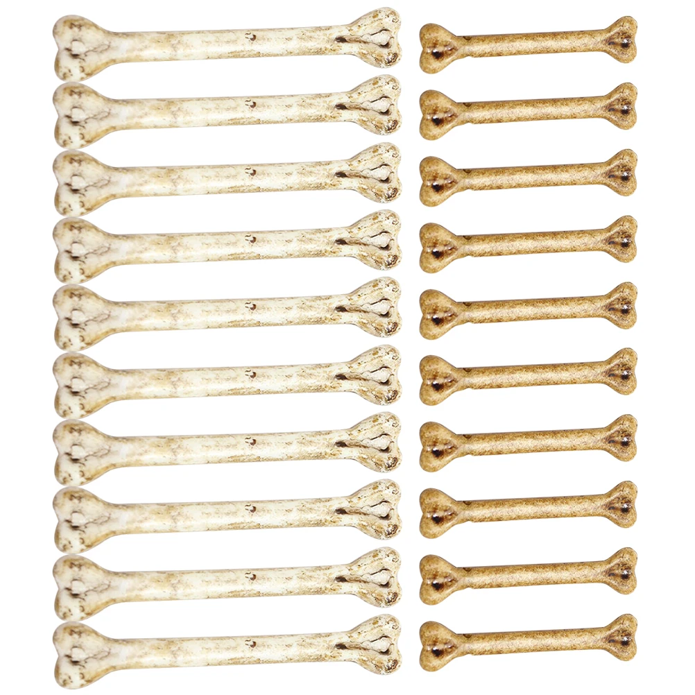 

20 Pcs Simulated Bone Decorations Halloween Plastic DIY Fake Charms Necklace Accessories Ornament Bone Props Pet