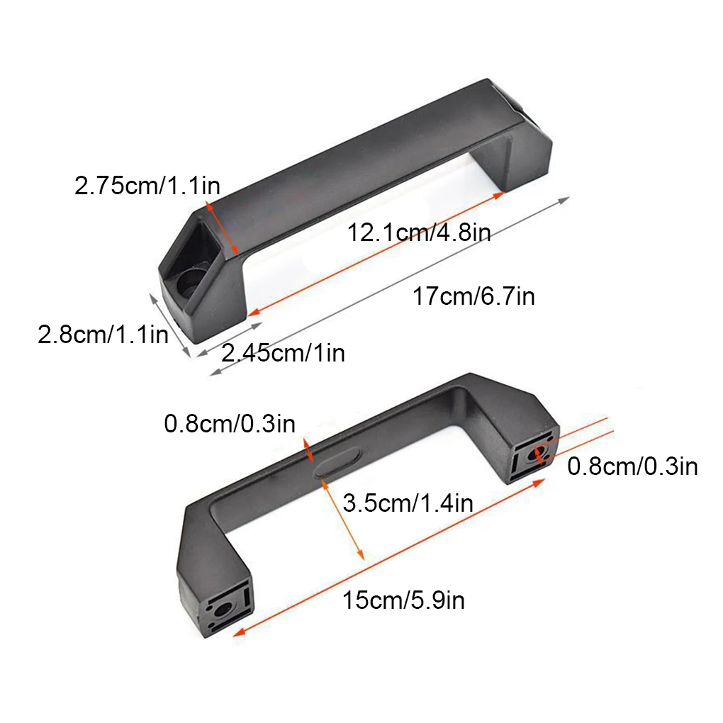 4Pcs RV Caravan Marine Black Handle Nylon Plastic Door Handle Versatile Nylon Pull Plastic Easy to install