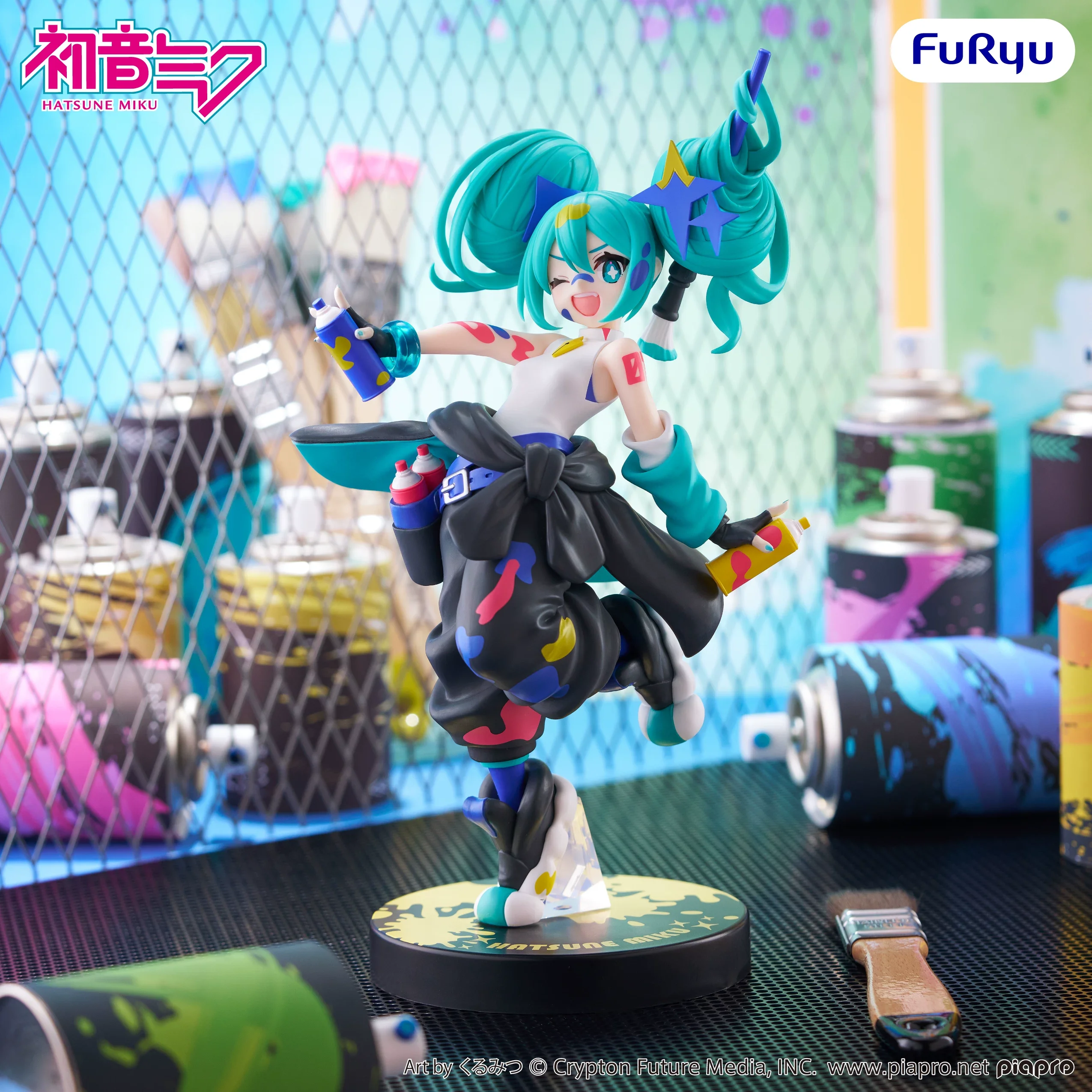 genuine-furyu-trio-try-it-hatsune-miku-paint-girl-different-color-anime-figure-toy-pvc-piapro-character-girl-birthday-gift