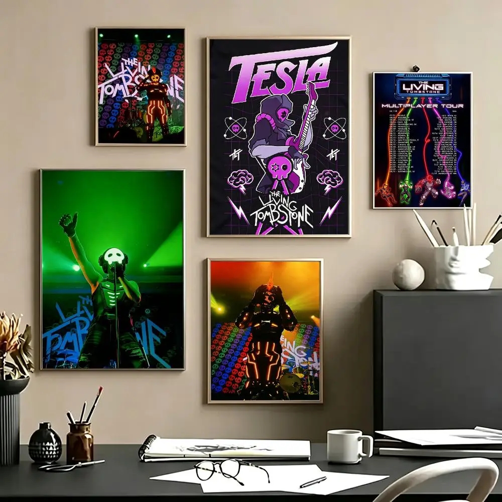 band The Living Tombstone Poster Poster HD Self Adhesive Waterproof Art Print Wall Decor for Bedroom Living Room Home Gift
