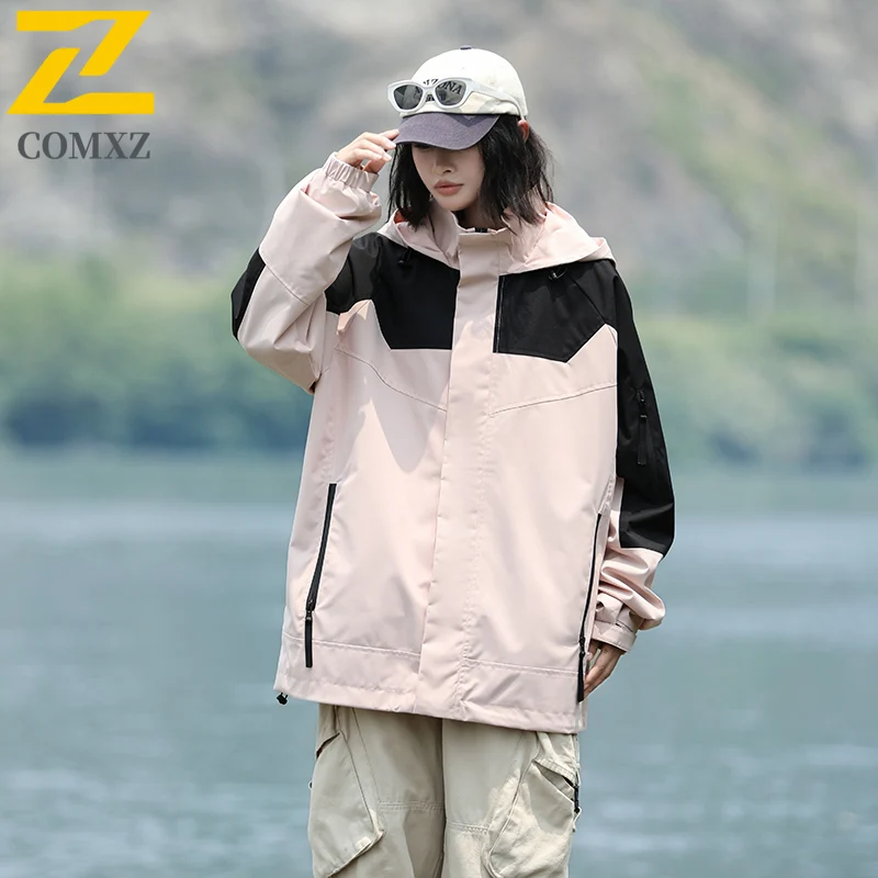 EiAO سترة واقية للزوجين كولوربلوك ربيع الخريف مقاوم للماء يندبروف سترة خارجية للمشي التخييم الصيد 2025 العصرية #4