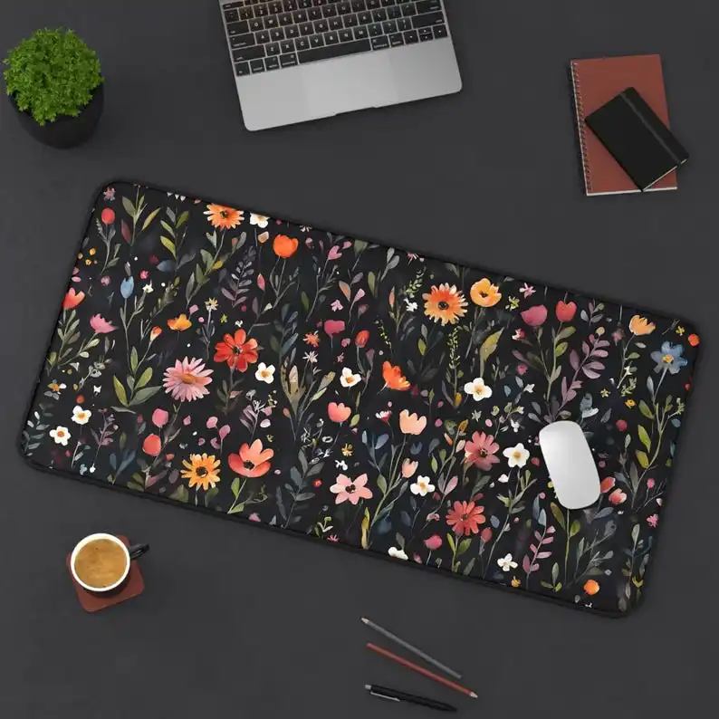 

Colorful floral mouse pad, office desk pad, large expansion computer game accessory, rubber anti-slip, washable, high quality