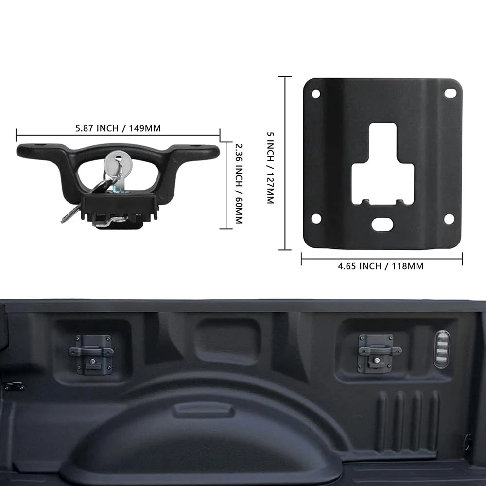 4Pcs Truck Bed Tie Down Anchor Boxlink Cleats & Plates For Ford 2015-2020 F150 F250 F350 FL3Z-99000A64-B Bed Cleats Box Link Kit view 5
