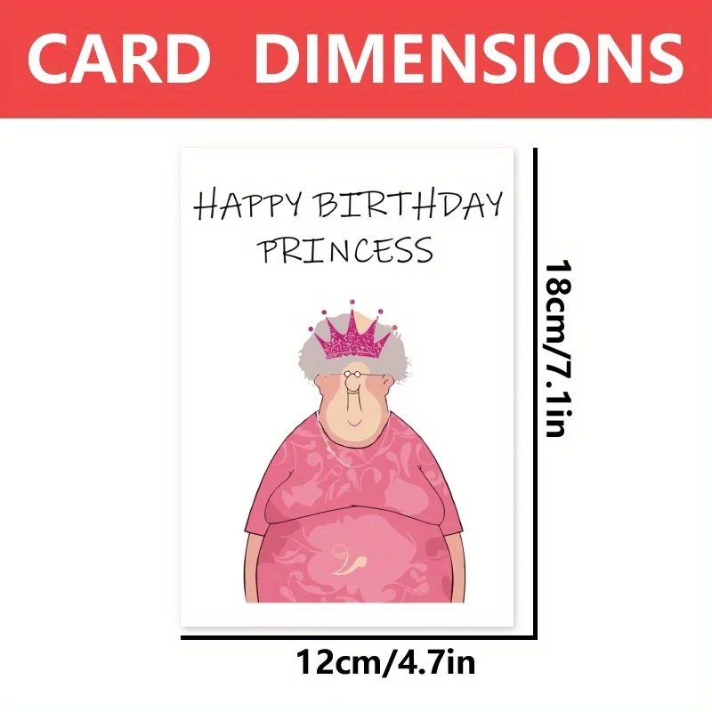 1pc, birthday card, funny birthday card for her, husband birthday card, best friend birthday card, happy birthday princess.
