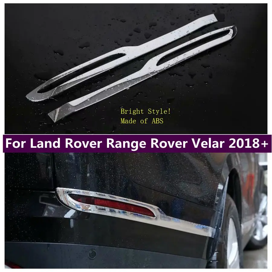 

ABS Chrome Rear Bumper Reflector Fog Light Lamp Decor Frame Cover Trim For Land Rover Range Rover Velar 2018 - 2020 Accessories