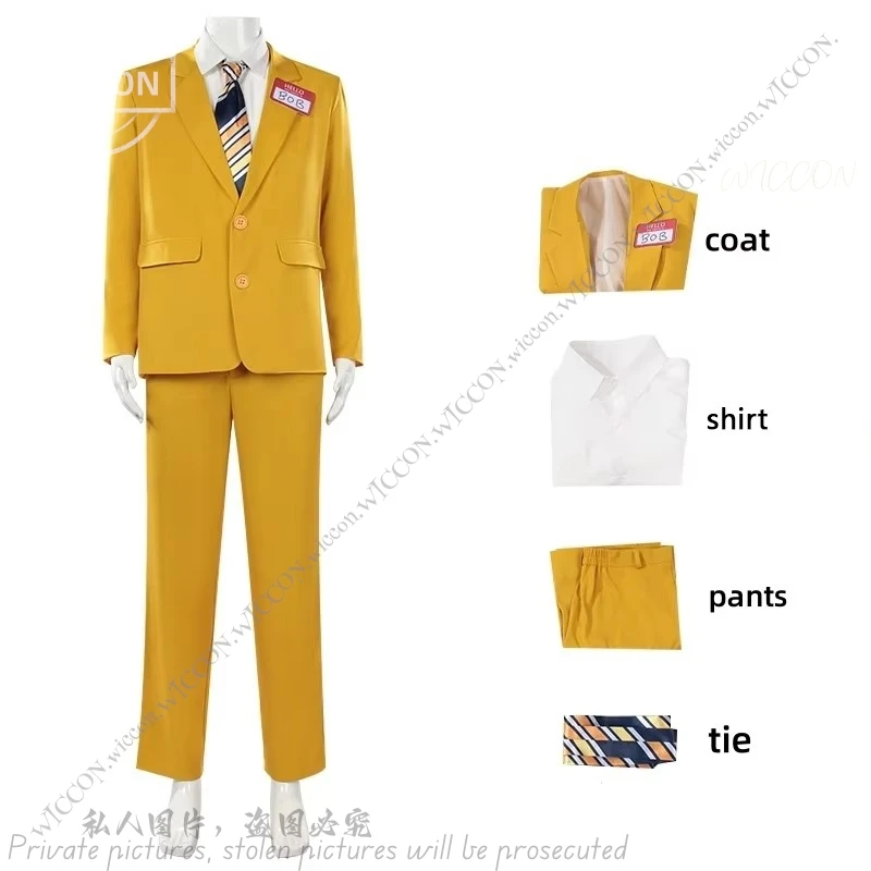 Beete juicys Cosplay Kostüm gelber Uniform anzug mit Krawatte für Männer Outfit Halloween Verkleidung Karnevals anzug