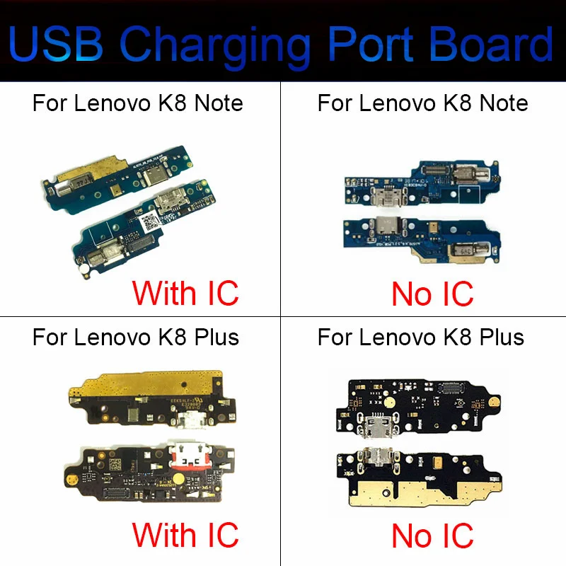 USB Charger Port Board For Lenovo K8 Note / K8 Plus Charging Dock Connector Plug With Flex Ribbon Cable Replacement Repair Parts