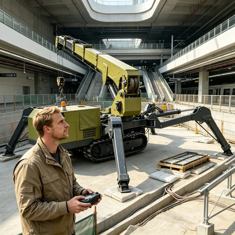 Quick Setup Spider Crane Mini Crawler Telescopic Hoist for Emergency Building Repair Lifting 3Ton Customized High Quality