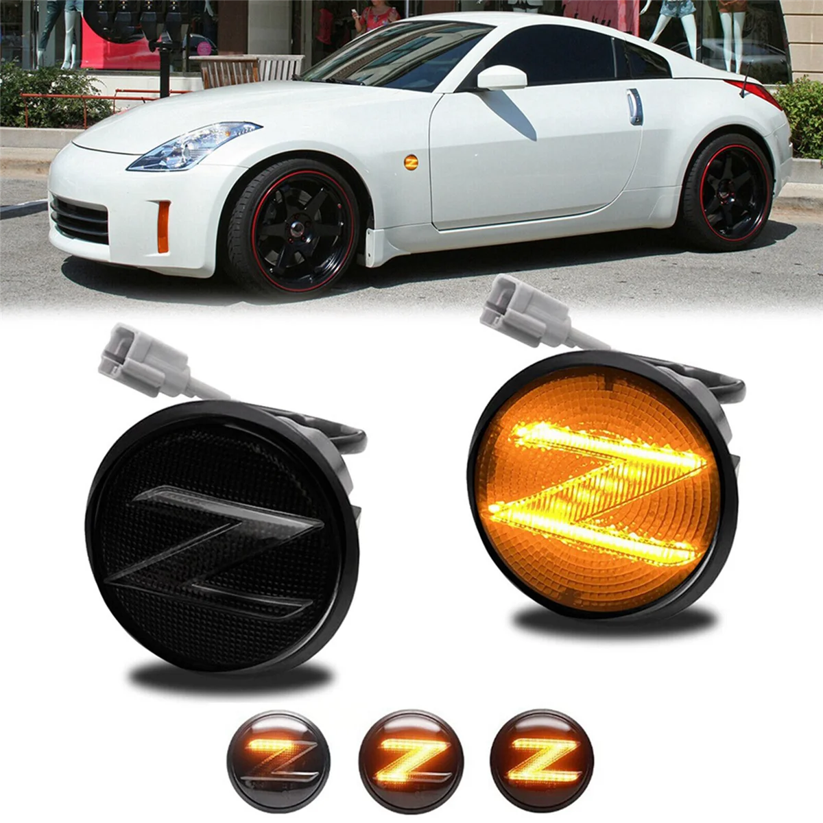 Car LED Side Marker Turn Signal Lights for 350Z Z33 2009-2019 370Z Z34