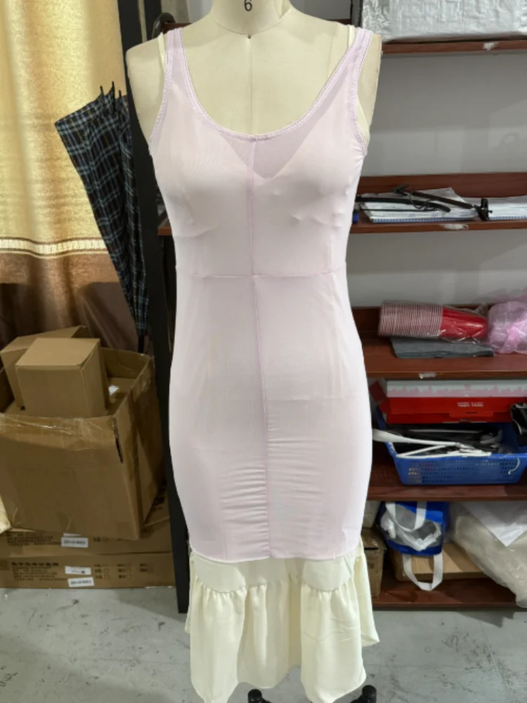 Women Sheer Mesh Overlay Midi Dress Waist Cinched Sleeveless Spaghetti Strap Summer Accessories Trendy Classy 2026 Lady Outfits - view 6