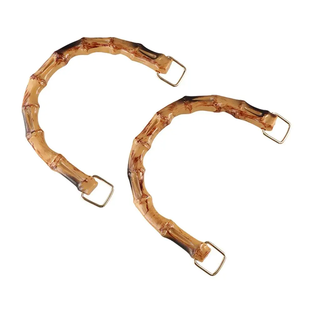 2Pcs Natural Gold Bamboo Handles Stylish Smooth Touch U Shape Handbag Handle Exotic Handcrafted Bamboo Purse Handles