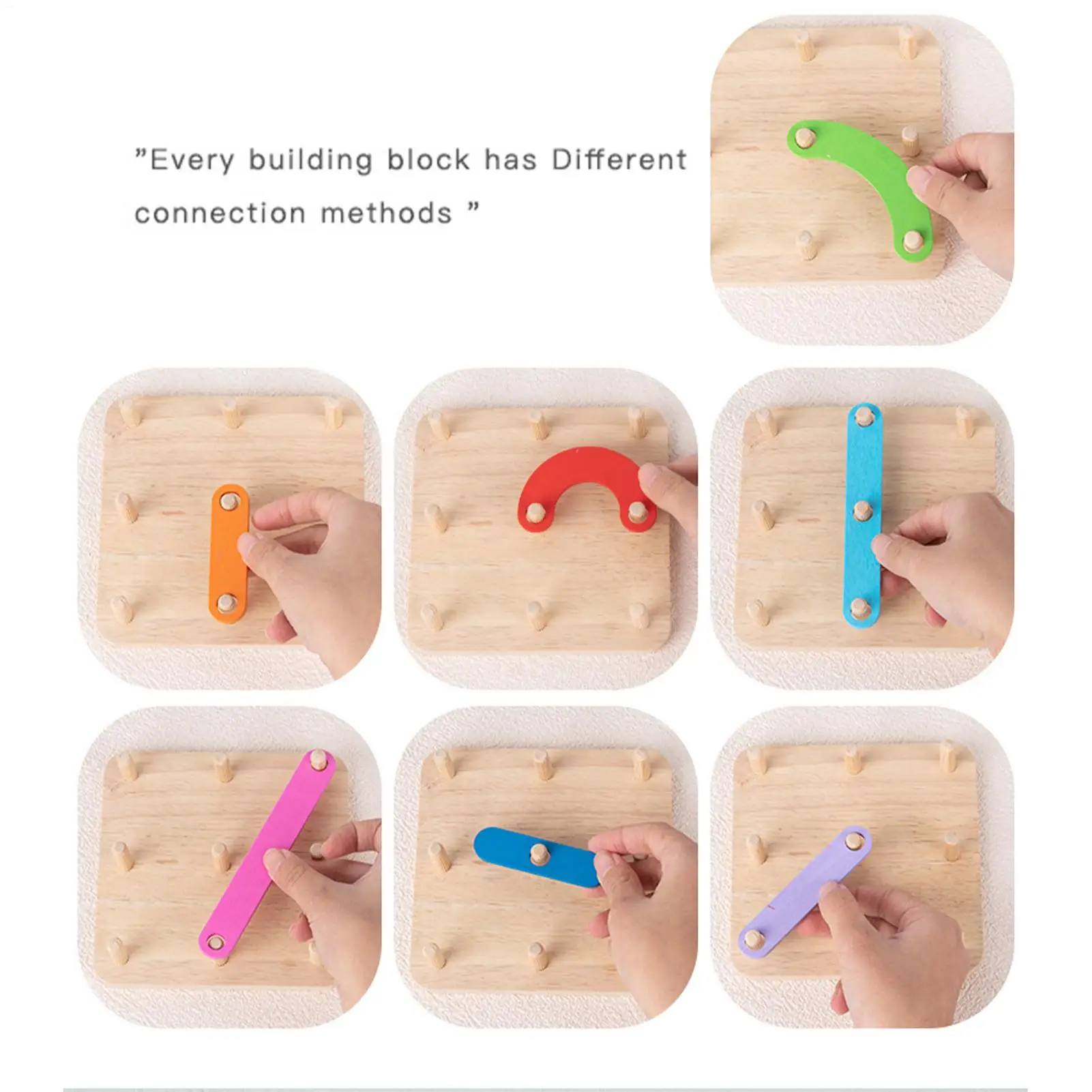 Puzzle de chiffres, couleur assortie, panneau perforé, numéro empilable, forme en bois, pour motricité, jeu pour enfants, bébés filles