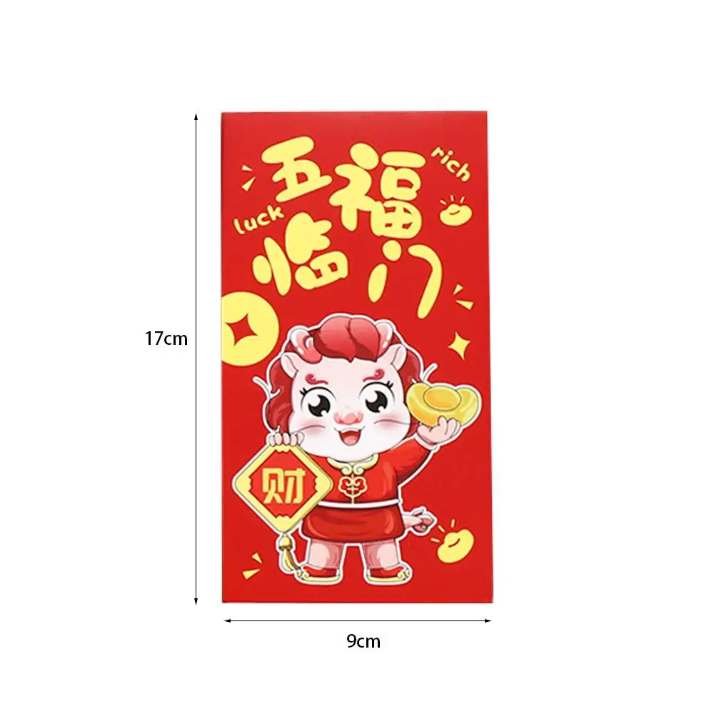 

Китайский новогодний красный конверт 2024 с узором дракона, пакет с пожеланиями, мешочек для денег на удачу, подарки для вечеринки, Хунбао