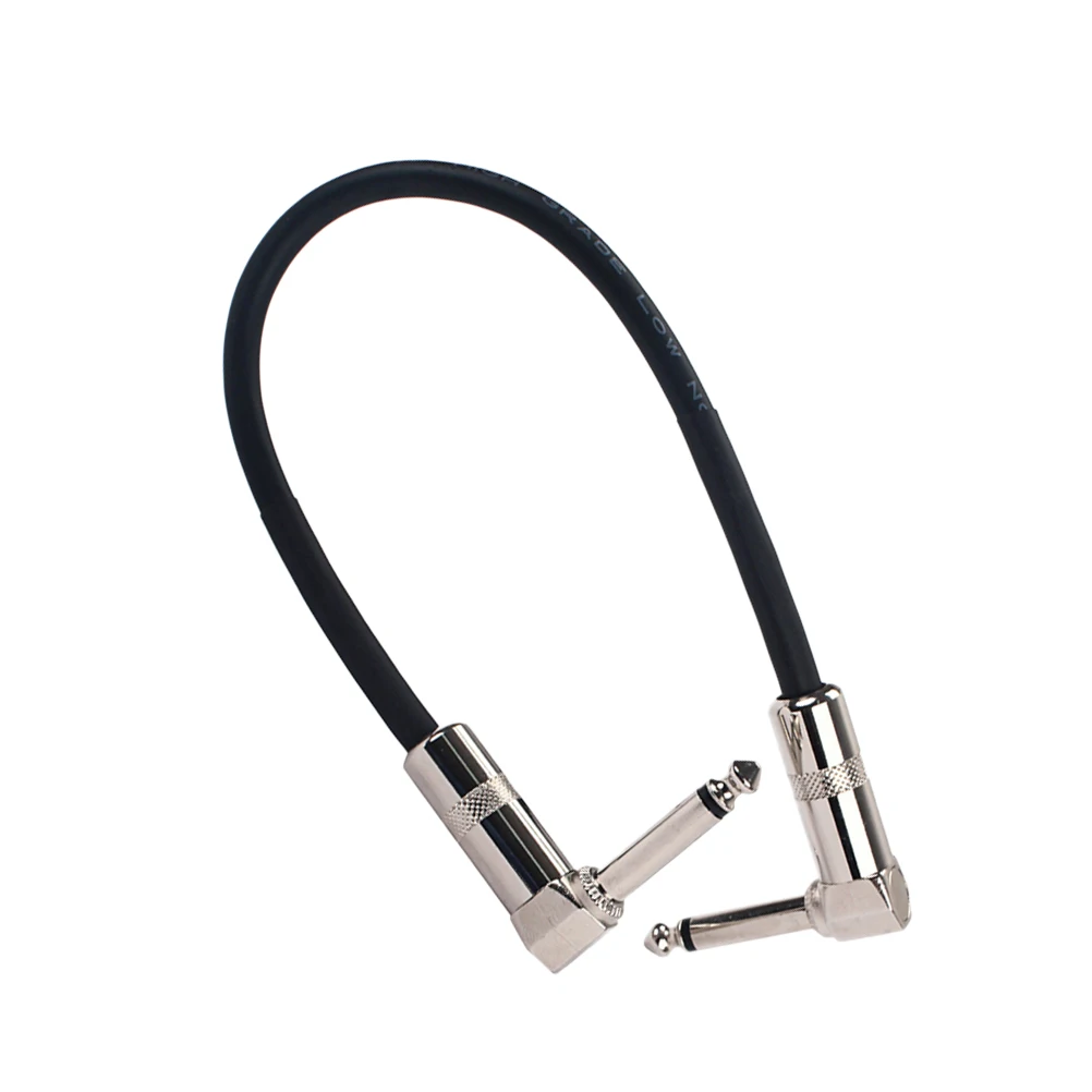 

30Cm Guitar Pedal Patch Cable Right Angle Patch Cables For Effects Electric Bass Amp Microphone Mixing Console Low Noise Pvc