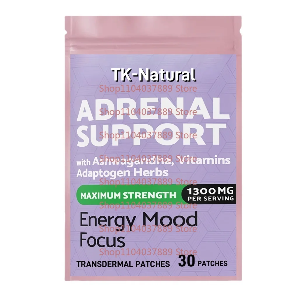 

30-пластыри Adrenal Support Transdermal Patches с родиолой розой для естественной энергии, усталости, усиления настроения
