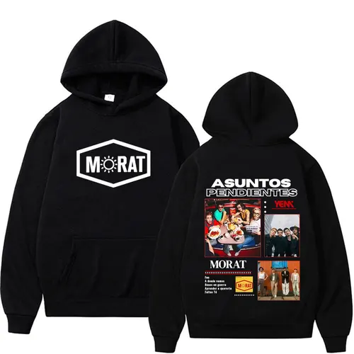 Morat Band Asuntos Pendientes 2025 Tour Sudaderas estampadas Ropa de hombre Retro Hip Hop Rock Sudadera con capucha Tops Comfort Casual Sudaderas con capucha