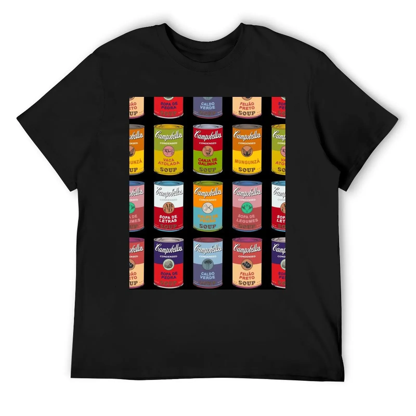 

Brazilian Andy Warhol soups - Campobellos popart (on black) T-Shirt sweat custom shirt heavy weight t shirts for men